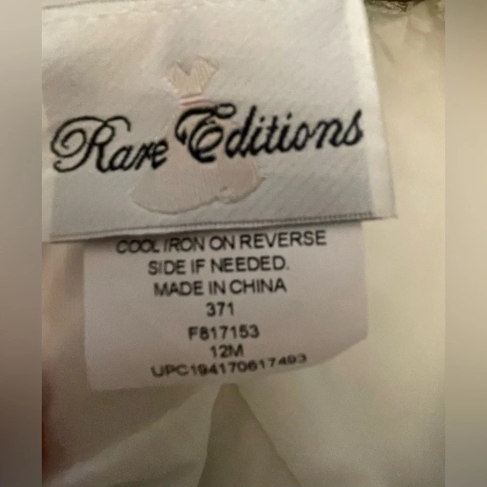 Rare Editions White and Silver Floral Dress w/bloomers